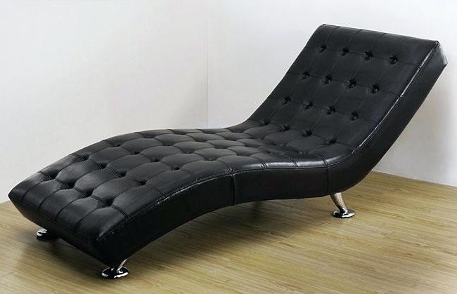 Black Leather Chaises Regarding Best And Newest Modern Leather Chaise Lounge Blue Faux Leather Modern Pet Chaise (View 9 of 15)