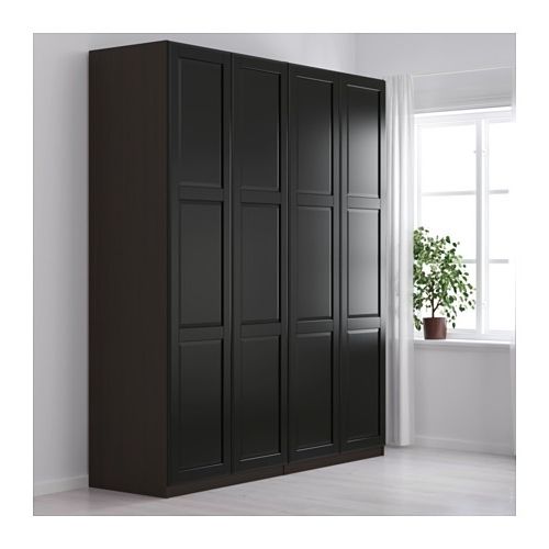 Black Wardrobes Pertaining To Well Liked Pax Wardrobe Black Brown/undredal Black 200x60x236 Cm – Ikea (View 4 of 15)