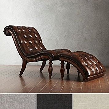 Brown Leather Chaises For Well Liked Amazon: Brown Leather Chaise Lounge Chair With Ottoman (View 8 of 15)