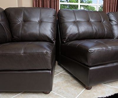 Buy Abbyson Living Sonora Top Grain Leather Intended For Recent Leather Modular Sectional Sofas (View 10 of 10)