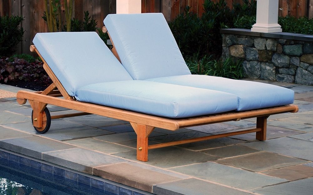 Chaise Lounge Chairs For Outdoor In Famous Double Chaise Lounge Chairs Outdoor — Bed And Shower : How To (Photo 14 of 15)