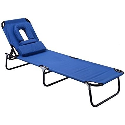 Chaise Lounge Chairs For Outdoor Within Widely Used Amazon: Goplus Folding Chaise Lounge Chair Bed Outdoor Patio (Photo 13 of 15)