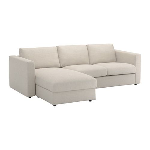 Chaise Lounge Couches With Well Known Vimle Sofa – With Chaise/gunnared Beige – Ikea (View 6 of 15)