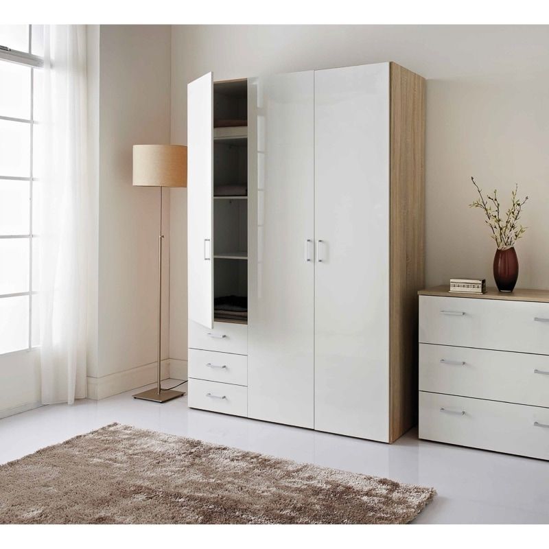 Cheap Wardrobes With Drawers Intended For 2018 Cheap Wardrobes, Bedside Tables & Drawers – Bedroom Furniture (View 8 of 15)
