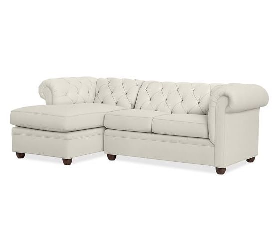Chesterfield Upholstered Sofa With Chaise Sectional (Photo 14 of 15)