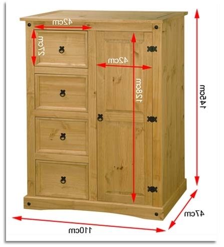 Corona Mexican 1 Door 4 Drawer Short Wardrobe In Solid Pine Within Well Liked Short Wardrobes (View 1 of 15)