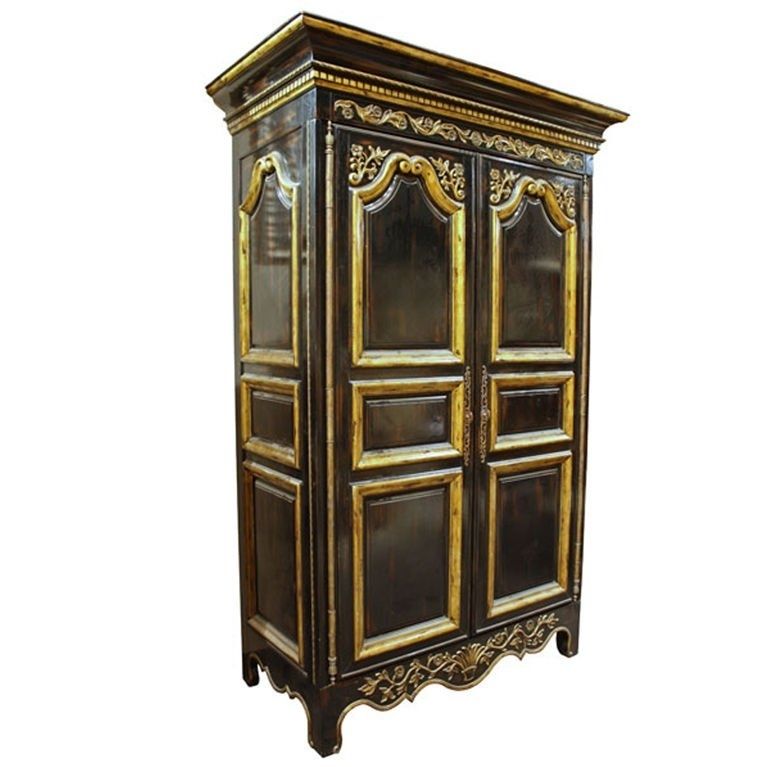 Current Black And Gold French Armoire Wardrobeej Victor At 1stdibs With Black French Wardrobes (View 8 of 15)