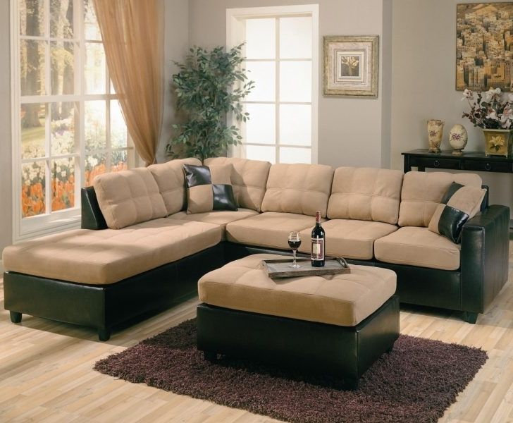 Current Furniture: Leather And Suede Sectional Awesome New Brown Suede Within Leather And Suede Sectional Sofas (Photo 9 of 10)