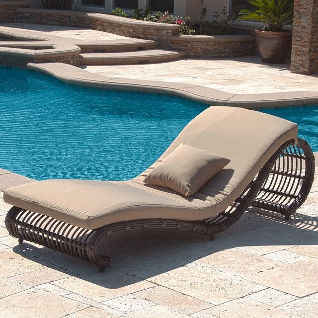 Current Outdoor Pool Chaise Lounge Chairs Within Kauai Outdoor Wicker Pool Chaise Lounge Chair (set Of 2) – Modern (View 2 of 15)