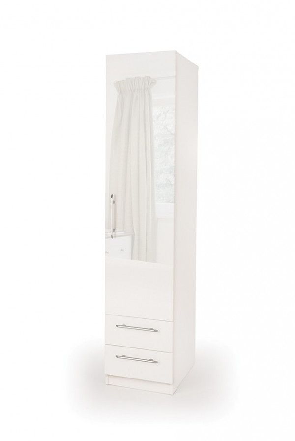 Current Single White Wardrobes With Drawers Within Harris Gloss White 1 Door Wardrobe With Or Without Drawers (View 15 of 15)
