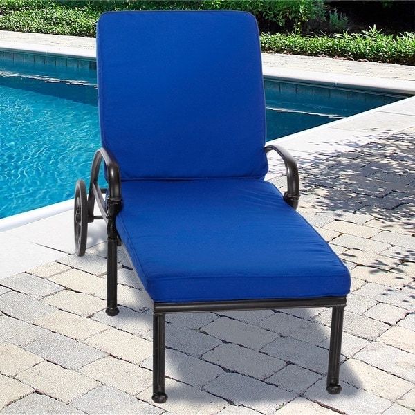 Fabric Outdoor Chaise Lounge Chairs Inside Famous Indoor/ Outdoor 25" Wide Chaise Lounge Cushion With Sunbrella (Photo 11 of 15)