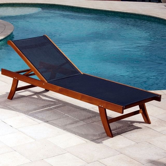 Famous Amazing Outdoor Chaise Lounge Teak Sun Lounger With Mesh Fabric Inside Contemporary Outdoor Chaise Lounge Chairs (View 8 of 15)