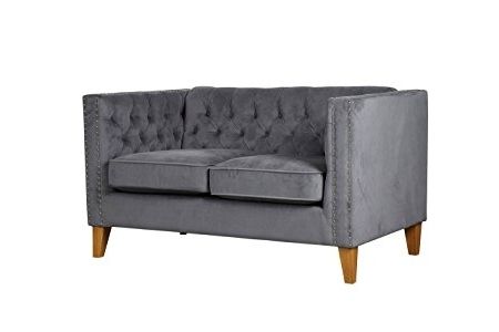 Famous Birlea Florence Medium Sofa, Velvet, Grey Velvet, 80x135x77 Cm Pertaining To Florence Medium Sofas (Photo 8 of 10)