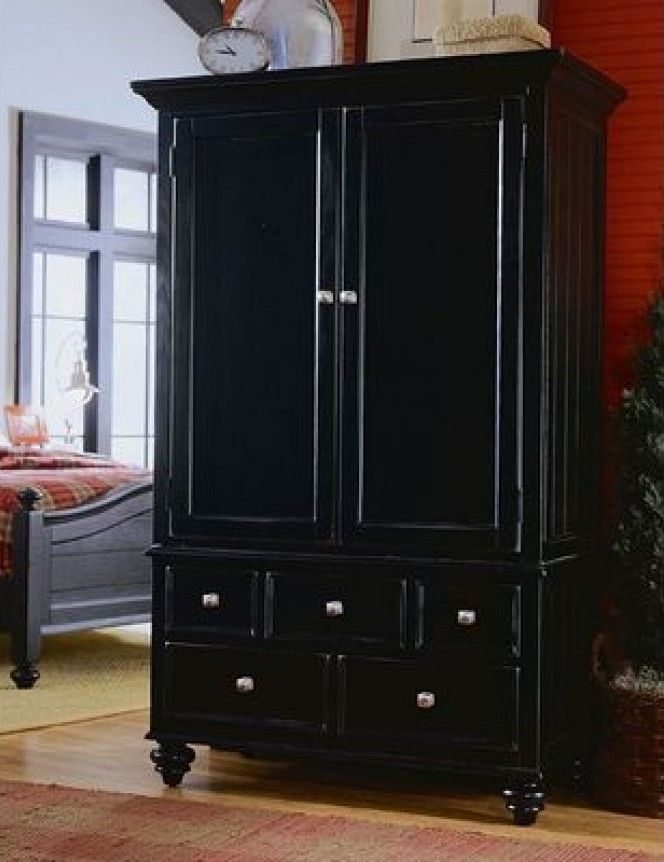 Famous Black Wardrobes With Drawers With Regard To Furniture: Gothic Wardrobe Armoire With Dark Appearance Also  (View 10 of 15)