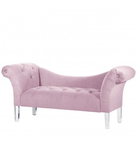 Famous Pink Chaise Lounges Pertaining To Betsy Velvet Chaise Lounge, Lilac (View 9 of 15)