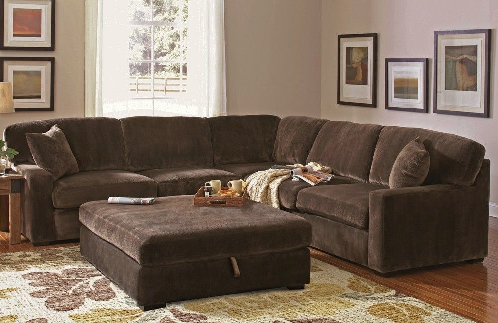 Fashionable Chocolate Brown Sectional Sofas Inside Sofa Beds Design: Simple Contemporary Velvet Sofas Sectionals (Photo 7 of 10)