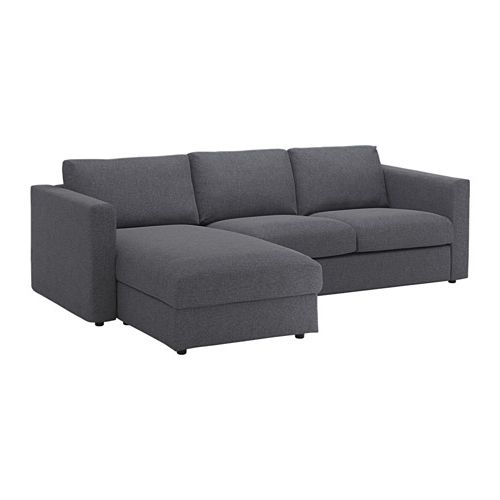 Fashionable Sofas With Chaise Lounge Throughout Vimle Sofa – With Chaise/gunnared Medium Gray – Ikea (Photo 8 of 15)