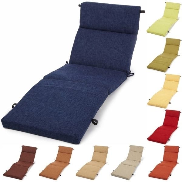 Favorite Blazing Needles Solid All Weather Uv Resistant Outdoor Chaise Regarding Cushion Pads For Outdoor Chaise Lounge Chairs (Photo 10 of 15)