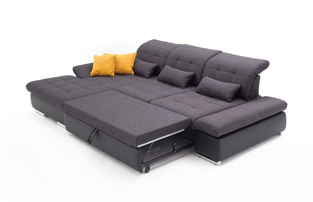 Favorite Sleeper Sofas With Chaise Inside Alpine Sectional Sleeper Sofa, Right Arm Chaise Facing, Dark Grey (Photo 1 of 15)