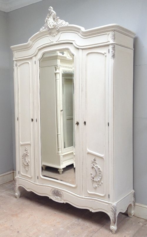 French Antique Triple Door Armoire (View 1 of 15)