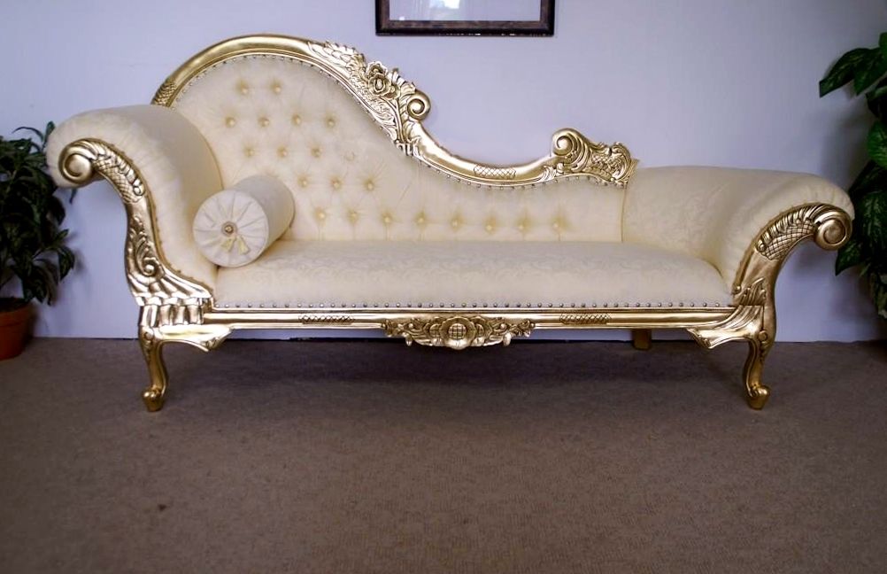 Gold Chaise Lounge Chairs Regarding Most Current Cream And Gold Colours For Chaise Lounge : 15 Breathtaking Cream (View 1 of 15)