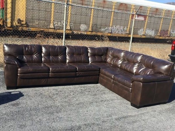 Harrisburg Pa Sectional Sofas Regarding 2017 Albany Java Bonded Leather Sectional Sofa (furniture) In (Photo 4 of 10)