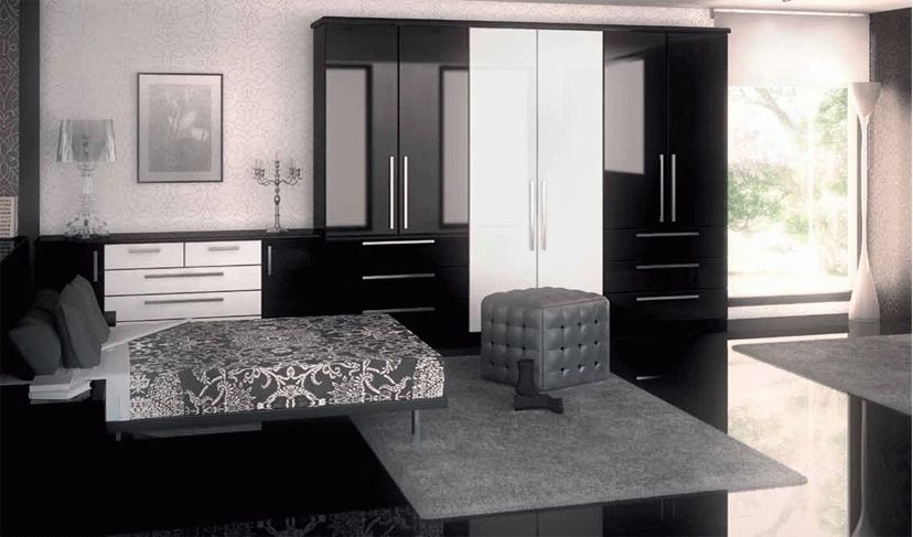 High Gloss Black Wardrobes In Widely Used Fitted Bedrooms (View 10 of 15)