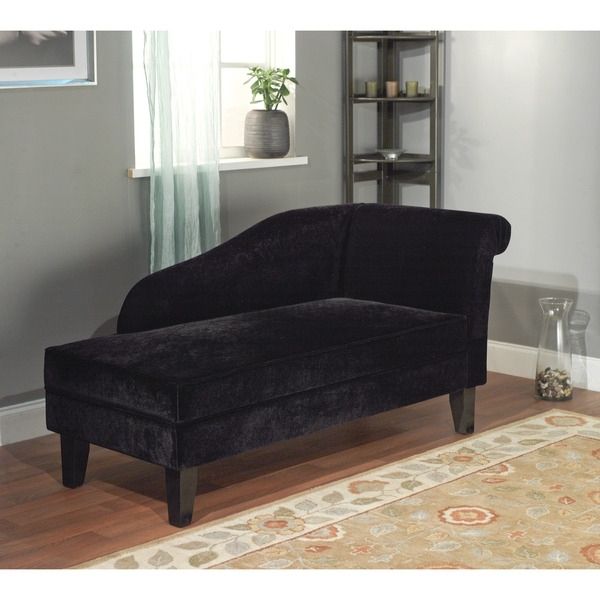 Incredible Black Chaise Lounge Simple Living Milan Microfiber For 2017 Microfiber Chaise Lounge Chairs (View 5 of 15)
