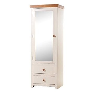 Jamestown Wardrobe Mirrored 1 Door 2 Drawer Single Cream Within Most Current Single Wardrobes With Mirror (View 3 of 15)