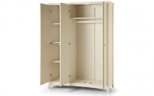 Julian Bowen Wardrobes With Widely Used Julian Bowen Cameo 3 Door Wardrobe In Stone White (View 10 of 15)