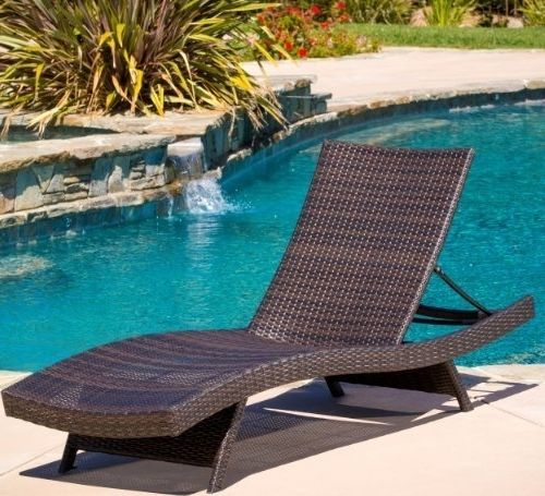 Lakeport Folding Wicker Outdoor Chaise Lounge Chair In Most Recently Released Lakeport Outdoor Adjustable Chaise Lounge Chairs (View 9 of 15)