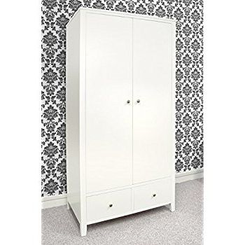 Large White Wardrobes With Drawers With 2018 Brooklyn White Double Wardrobe With 2 Drawers (View 7 of 15)