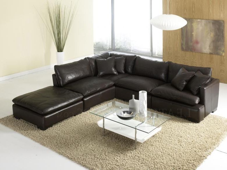 Leather Modular Sectional Sofas Throughout Popular Awesome Black Leather Modular Sectional Gallery – Liltigertoo (Photo 1 of 10)