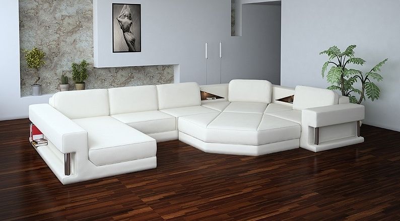 Leather Sectional Sofas With Regard To Most Up To Date White Sectional Sofas (View 10 of 10)