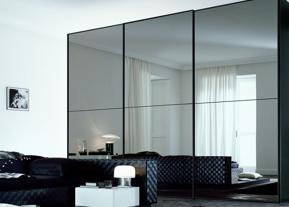 Mirror Design Ideas: Huge Models Mirrored Sliding Door Wardrobes Regarding Well Known Black Wardrobes With Mirror (View 10 of 15)