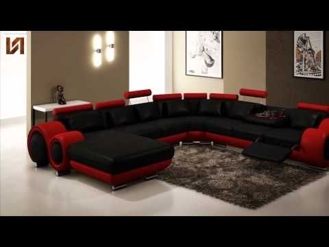 Modern Black And Red Leather Sectional Sofa Vgev4084 4 From Vig For Best And Newest Sectional Sofas At Badcock (View 9 of 10)