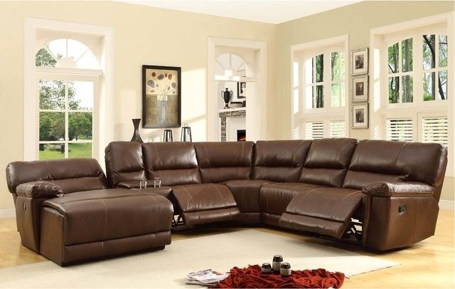 Modern Sectional Recliner Sofas With Chaise With Modern Brown Inside Well Liked Reclining Sofas With Chaise (Photo 8 of 15)
