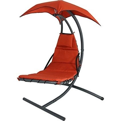Most Popular Amazon : Sunnydaze Floating Chaise Lounger Swing Chair With Inside Chaise Lounge Swing Chairs (View 15 of 15)