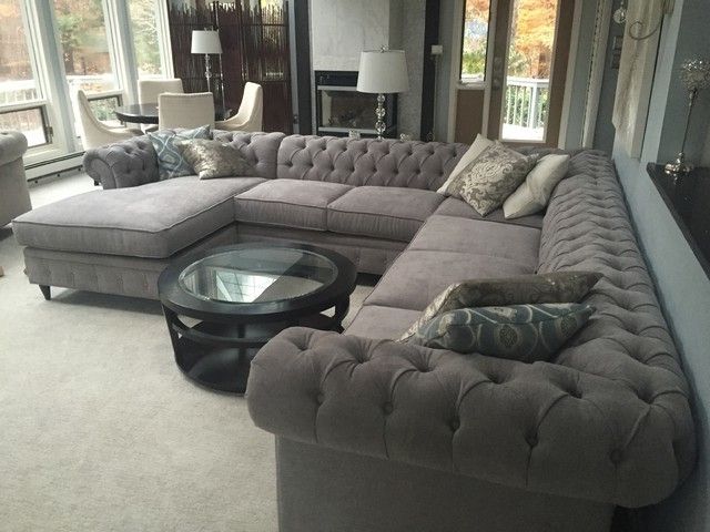 Most Popular Kenzie Style – Chesterfield Custom Sectional Sofas – Family Room With Los Angeles Sectional Sofas (View 10 of 10)