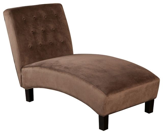 Most Popular Nice Brown Chaise Lounge Sawyer Chocolate Brown Tufted Microfiber With Regard To Microfiber Chaise Lounge Chairs (Photo 1 of 15)