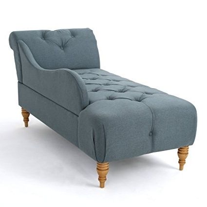 Most Recent Amazon: Antonina Plush Tufted Traditional Chaise Lounge (blue Throughout Chaise Lounges (Photo 10 of 15)