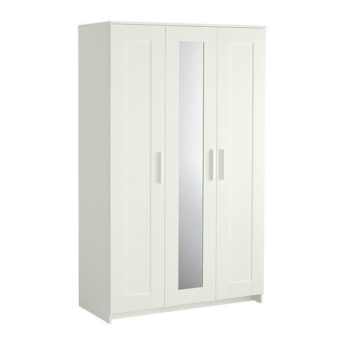 Most Recent Brimnes Wardrobe With 3 Doors White 117x190 Cm – Ikea With White Three Door Wardrobes (View 2 of 15)