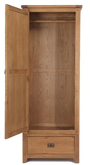 Most Recent Oak Single Door With Drawer Wardrobe Pertaining To Single Oak Wardrobes With Drawers (View 1 of 15)