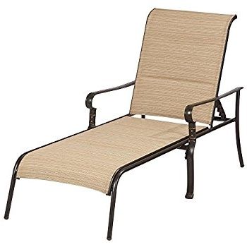 Most Recently Released Amazon : Hampton Bay Belleville Padded Sling Outdoor Chaise Inside Hampton Bay Chaise Lounge Chairs (Photo 15 of 15)