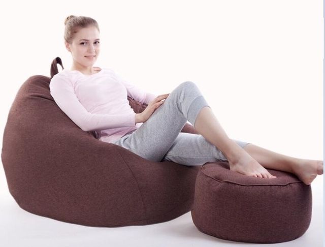 Most Recently Released Bean Bag Sofas Regarding With Stool Ottoman Custom Lazy Sofa Creative Leisure Bean Bag With (Photo 6 of 10)