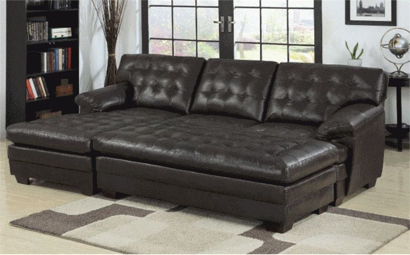 Most Recently Released Brooks Brown Leather Sectional 9739 Homelegance For Leather Sectionals With Ottoman (Photo 7 of 10)