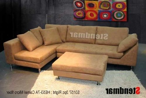 Most Recently Released Gray Sectional Sofas : 3pc Modern Camel Color Microfiber Sectional Pertaining To Camel Colored Sectional Sofas (Photo 8 of 10)