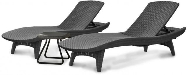 Most Recently Released Keter Gray All Weather Adjustable Resin Patio Chaises Lounger Side In Patio Chaises (View 12 of 15)