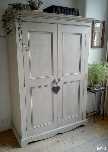 Most Recently Released Pretty Painted Vintage Shabby Chic Knockdown Pine Wardrobe (View 1 of 15)