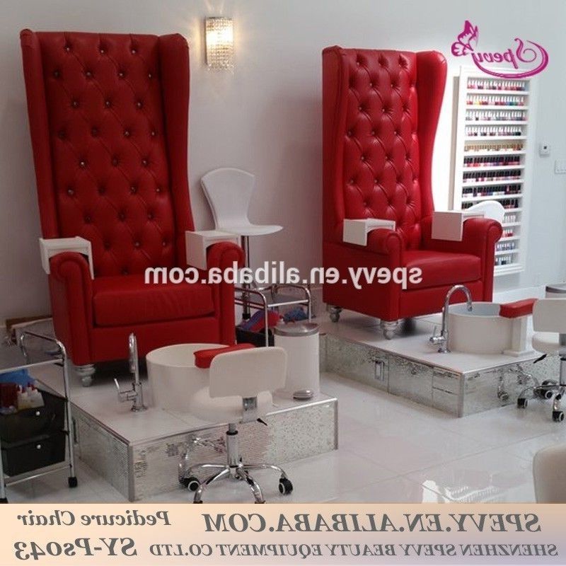 Most Recently Released Spevy High Back Throne Pedicure Chairs For Pretty Nail Salon Shop Regarding Sofa Pedicure Chairs (Photo 4 of 10)
